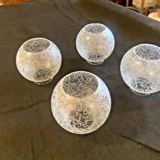 GREAT SET OF FOUR (4) VINTAGE ROUND GAS LAMP SHADES picture