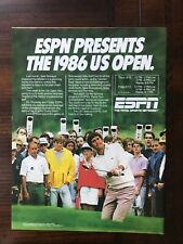 1986 vintage original print ad ESPN Presents The 1986 U.S. Open Golf Tournament  picture