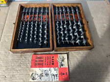 VTG IRWIN 13 PC WOOD AUGER DRILL BIT SET IN ORIGINAL BOX W/BOOKLET -1951 *NICE * picture