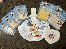 Vintage Disney Gourmet Mickey Lot Of Kitchen Tools: Trivets, Labels And Recipe C picture