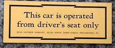 Vintage Penn Leather Ad Card 1970's This Car is Operated From Drivers Seat Old picture