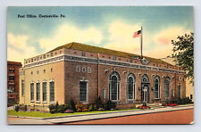 Linen Postcard Coatesville PA Pennsylvania US Post Office Building picture