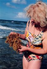 1990s Original Color Photo 4x6 Blonde Woman One Piece Beach D31 #12 picture