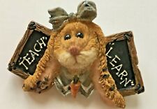 Vintage TEACH / LEARN -BUNNY/ RABBIT PIN BROOCH  GIFT FOR TEACHER   picture