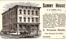 1887 The Summy House for Commercial & Livestock Men   MANHEIM PA 2.5