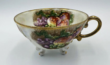 Vintage Royal Sealy 3 Footed Teacup Fruit Gold Gild Iridescent CUP ONLY picture