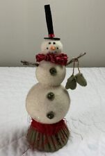 Bethany Lowe Christmas Snowman Figurine With Mittens, Unsigned picture