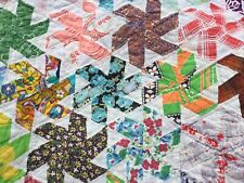 Vintage Quilt Patchwork Pinwheel Multicolored Colorful Large 82” X 99” picture