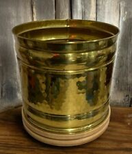 Vtg Wildwood Industries Lacquered Solid Hammered Brass 9.5