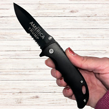Trump 2024 Make America Great Again Black Assisted Opening Tactical Pocket Knife picture