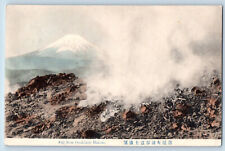 Hakone Kantō Japan Postcard Mt Fuji from Owakidani Smoke View c1910 Antique picture