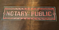 1920s Public Notary Bar Cafe Diner Advertising Glass Sign Smaltz Rare trade Law picture