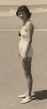 Vintage 1950s Pretty Woman Lady Swimsuit Beach Curvy Sexy Original Photo P11z9 picture