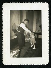 Vintage Photo GRANDPA DANCES WITH GRANDDAUGHTER c1940's Early Americana picture