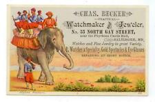 c1880s Baltimore Maryland Chas Becker Watchmaker and Jeweler trade card 53 N Gay picture