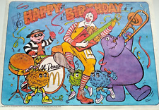 VERY HARD TO FIND, 1988 Ronald McDonald, Happy Birthday Placemat - BRAND NEW picture