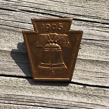 1905 Vintage Antique Keystone Liberty Bell Lapel Pin Badge Scarce C3 picture