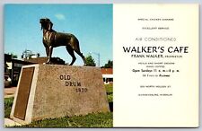 Warrensburg Missouri~Walker's Cafe~Old Drum Dog Statue~Tribute Back~1950s Pc picture