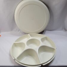 Tupperware 1665-5 Divided Serving Tray Container With Lid 1666-1 picture