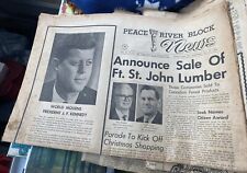 Peace River Block News Dawson Creek B. C. Wednesday Nov. 1963 World Mourns Pres picture