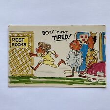 Boy is She Tired with Comic Art Print VTG UNP picture