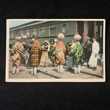 Pueblo Indians Selling Pottery Native Americans Postcard c1909 Vintage Collotype picture