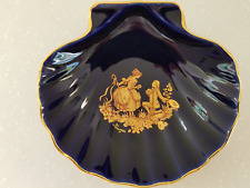 Limoges Castel France Porcelain Cobalt Blue Gold Rim Proposal Trinket Dish 5
