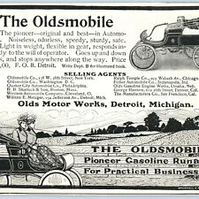 1902 Oldsmobile Auto Print Ad Women Runabout Olds Motor Detroit MI Original 1A picture