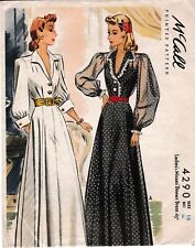 1940's Vintage McCall 4290 Misses' Dinner Dress Complete Rare size 18 picture