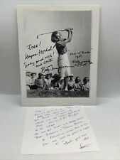 1951 Press Photo Betty Jameson Golfer Hall A Fame Autographed W Handwritten Note picture