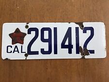 1919 California License Plate Tag Porcelain picture