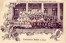 ZUR ERINNERUNG AN DAS 50 JAHRIGE GRUNDUNGS-FEST 1912, TURNVEREIN BADEN b WIEN picture