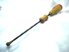 Push Drill Wood Handled Clockmaker's With Bits Small Rare picture