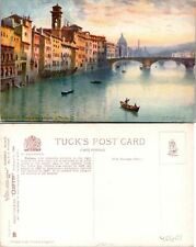 Florence Italy Statues of Seasons Ponte Trinita Postcard Unused (40601) picture