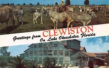 FL~FLORIDA~CLEWISTON~GREETINGS FROM CLEWISTON~ON LAKE OKEECHOBEE~CATTLE~SUGAR picture