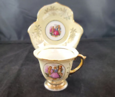 Vintage Demitasse Cup and Saucer Gold Trim – Unique Shape picture