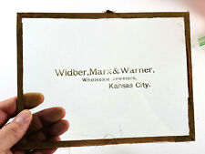 Antique Glass Advertising Sign Widber Marx Wrner Jewelry Kansas City MO KS picture