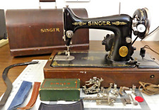 SERVICED 1928 SINGER 99 Sewing Machine - 3/4 Size - Knee Lever, Bentwood, Extras picture