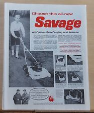 1957 magazine ad for Savage power lawn mowers - Years Ahead Styling & Features picture