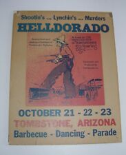 Origin Vintage 1950`s Helldorado Poster Tombstone Arizona Old West Reenactment picture