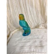 Vibrant Vintage Avon Glass Parrot Perfume Bottle Figurine picture