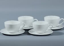 4 (Four) KONITZ Coffee Bar WHITE Porcelain Tea Cups and Saucers Sets (#4) picture