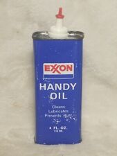 Vintage EXXON Handy Oil 4 Fl Oz Tin Metal Can - Full NOS Uncut Top  picture