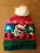 Merry Pugmas Light-Up Christmas Knit Holiday Hat  picture