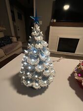 Large Blue And White Ceramic Christmas Tree 19 Inches picture