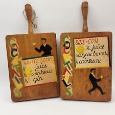 2 NEVCO Vintage (1959) Wooden Cutting Board with Cocktail Recipe - Exc Condition picture