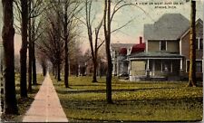 Postcard A View on West Burr Oak Street in Athens, Michigan picture