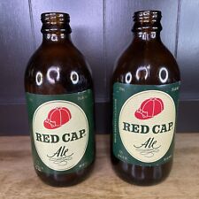 RARE Vintage Red Cap Ale Brown Stubby Glass Beer Bottle Empty 341mL Lot Of 2 Bar picture