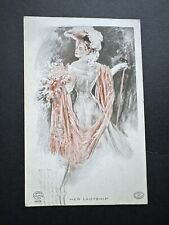 Victorian Lady Portrait Drawing “Her Ladyship”posted 1908 Vintage Postcard H56 picture