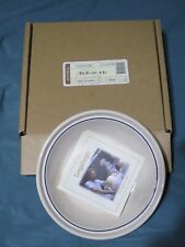 Longaberger Pottery Woven Blue / White 6 Inch Pie Plate Bowl Dish NIB picture